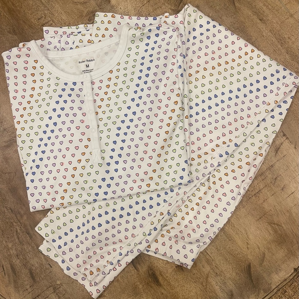 Roller Rabbit Multicolor Heart Print Pajama Set